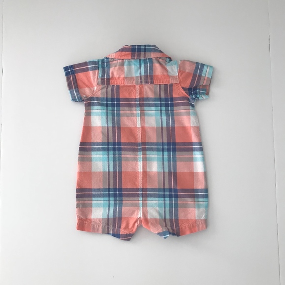 Carter's Plaid Collared Romper - Picture 6 of 7